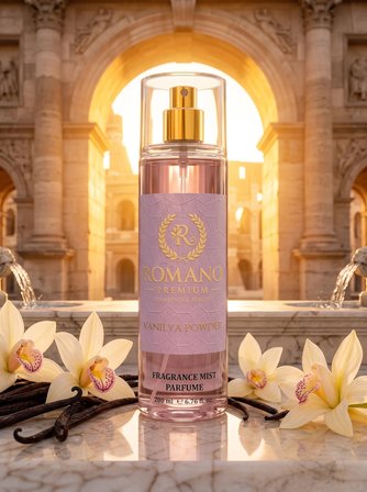 Romano Premium Vanilya Powder Vücut Spreyi 150 ml Kalıcı Parfüm Esanslı