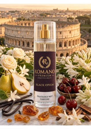 Romano Premium Black Opium Vücut Spreyi 200 ml Çiçeksi ve Meyveli Kalıcı Kokulu