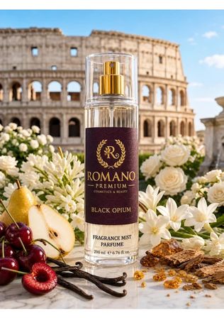 Romano Premium Black Opium Vücut Spreyi 200 ml Çiçeksi ve Meyveli Kalıcı Kokulu