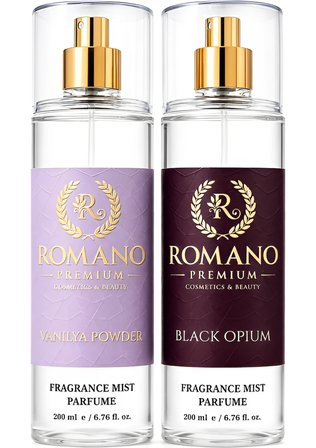 Romano Premium Vanilya Powder ve Black Opium İkili Set Vücut Spreyi 2x200 ml