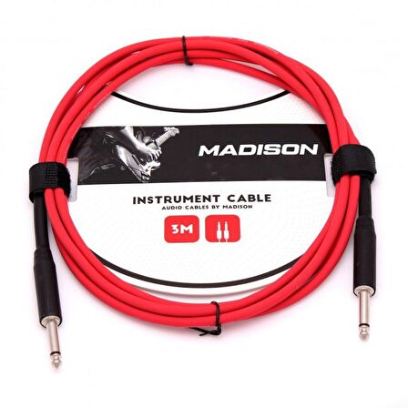 Madison Gitar Kablosu 3 Metre- KIRMIZI