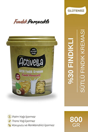 Activella Sütlü Fındık Kreması Parçacıklı 800gr %30 Fındıklı