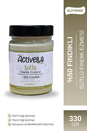 Activella Sütlü Fındık Ezmesi 330gr %50 Fındıklı