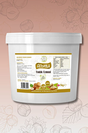 Activella Şekersiz Fındık Ezmesi 5kg %100 Fındıklı