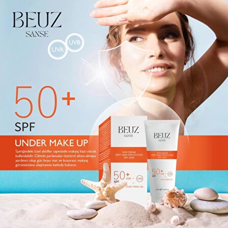 Beuz Sanse Spf50+ Kuru Ciltler İçin Çok Yüksek Korumalı Güneş Kremi & Makyaj Bazı - 50 ml