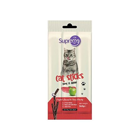 Supreme Cat Sticks Biftekli Elmalı Kedi Ödül 3*5 Gr