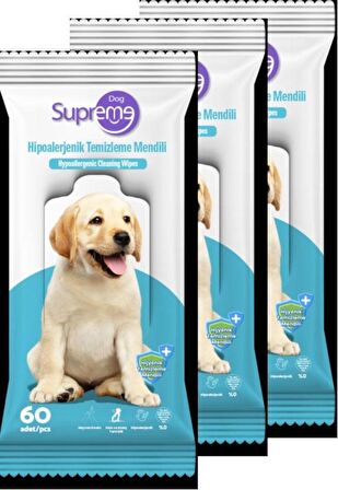 Supreme Pet Hipoallerjenik  Islak Medil 60 yapralk - 3 Adet