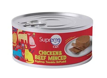 Supreme Cat Kıyılmış Tavuklu ve Biftekli Yaş Kedi Maması 85 Gr