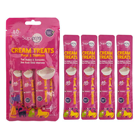 Supreme Cat Sıvı Kedi Ödül Maması Ton Balıklı & Somonlu 4x14 Gr