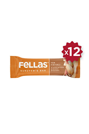 Yer Fıstıklı Kuruyemiş Bar 30g x12 Adet