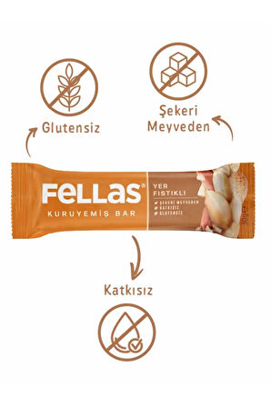 Yer Fıstıklı Kuruyemiş Bar 30g x12 Adet