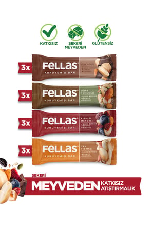 Kuruyemiş Bar Karışık Paket 30 gr x 12 (4 Çeşit)