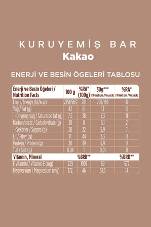 Kuruyemiş Bar Karışık Paket 30 gr x 12 (4 Çeşit)