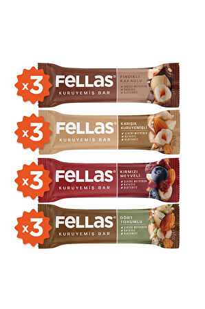 Kuruyemiş Bar Karışık Paket 30 G X 12 Adet (4 ÇEŞİT)