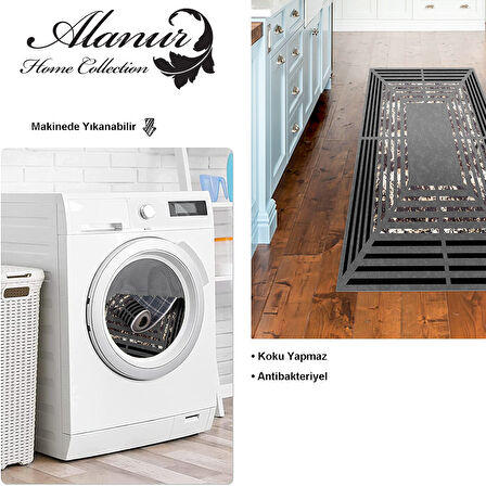 Dekoreko Kaymaz Taban Djt Mutfak Halısı Star Pamuk Modern M5132