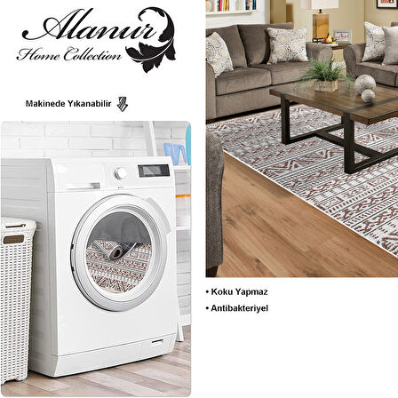 Dekoreko Kaymaz Taban Djt Salon Halısı Star Pamuk Saçaklı İskandinav F5082