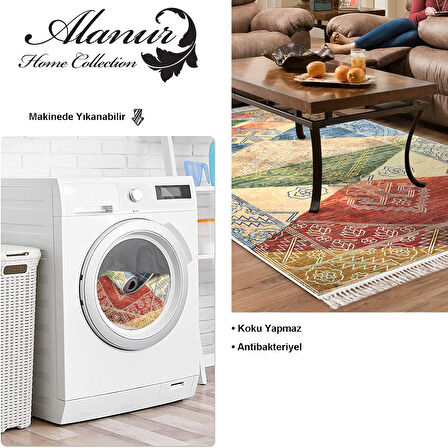 Dekoreko Kaymaz Taban Djt Salon Halısı Star Pamuk Saçaklı İskandinav S5047