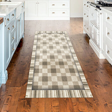 Dekoreko Kaymaz Taban Djt Mutfak Halısı Yıldız Deri Modern 1913