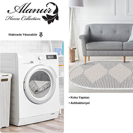 Dekoreko Kaymaz Taban Djt Salon Halısı Trend Saçaklı Oval İskandinav F5085