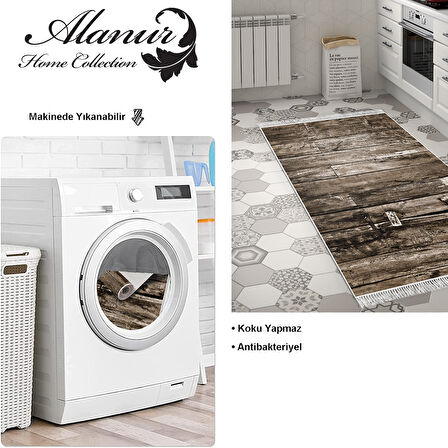 Dekoreko Kaymaz Taban Djt Mutfak Halısı Trend Saçaklı Modern Mu136