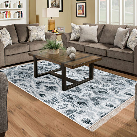 Dekoreko Kaymaz Taban Djt Salon Halısı Trend Saçaklı İskandinav F5136