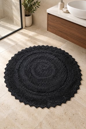 Alanur Bodrum Tufting Cotton Pamuklu El Işi Örgülü 90 x 90 cm Paspas 110