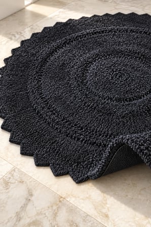 Alanur Bodrum Tufting Cotton Pamuklu El Işi Örgülü 90 x 90 cm Paspas 110