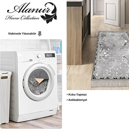 Dekoreko Kaymaz Taban Djt Mutfak Halısı Yıldız Deri Saçaklı Modern Mu118