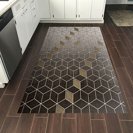 Dekoreko Kaymaz Taban Djt Mutfak Halısı Yıldız Deri Modern 719