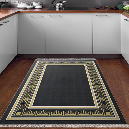 Dekoreko Kaymaz Taban Djt Mutfak Halısı Star Pamuk Saçaklı Modern M5140