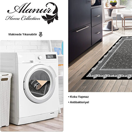 Dekoreko Kaymaz Taban Djt Mutfak Halısı Yıldız Deri Modern 1692