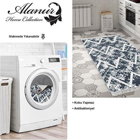 Dekoreko Kaymaz Taban Djt Mutfak Halısı Trend Saçaklı İskandinav F5128