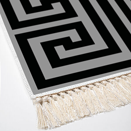 Dekoreko Kaymaz Taban Djt Salon Halısı Star Pamuk Saçaklı Modern 658M