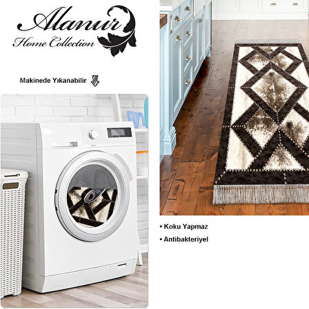 Dekoreko Kaymaz Taban Djt Mutfak Halısı Star Pamuk Saçaklı Modern 722