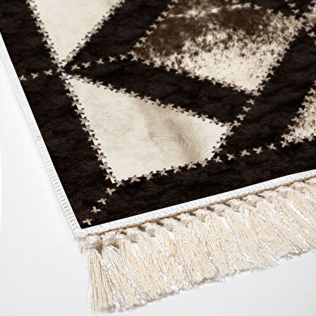 Dekoreko Kaymaz Taban Djt Mutfak Halısı Star Pamuk Saçaklı Modern 722