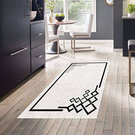 Dekoreko Kaymaz Taban Djt Mutfak Halısı Yıldız Deri Modern 1919