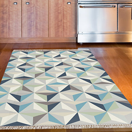 Dekoreko Kaymaz Taban Djt Mutfak Halısı Yıldız Deri Saçaklı Modern 1944