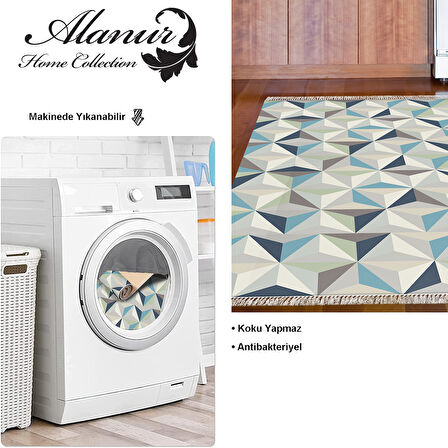 Dekoreko Kaymaz Taban Djt Mutfak Halısı Yıldız Deri Saçaklı Modern 1944