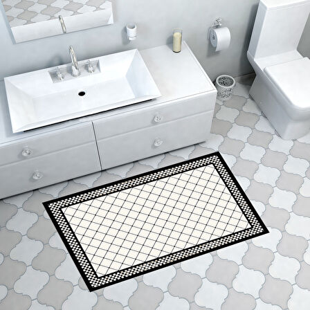 Dekoreko Kaymaz Taban Djt Banyo Halısı Trend Modern 603M