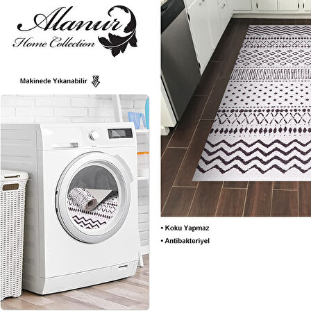 Dekoreko Kaymaz Taban Djt Mutfak Halısı Trend İskandinav F5086