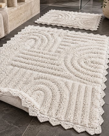 Alanur Bodrum Tufting Cotton Pamuklu El Işi Örgülü 2 li Paspas 113