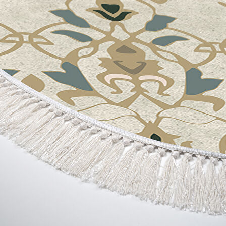 Dekoreko Kaymaz Taban Djt Banyo Halısı Yıldız Deri Saçaklı Oval Modern 1491