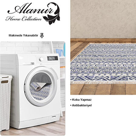 Dekoreko Kaymaz Taban Djt Salon Halısı Trend Saçaklı İskandinav F5082