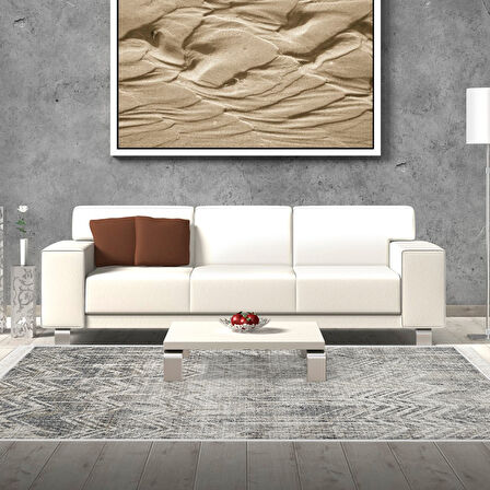 Dekoreko Kaymaz Taban Djt Salon Halısı Star Pamuk Saçaklı İskandinav F5083