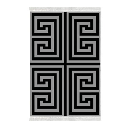 Dekoreko Kaymaz Taban Djt Salon Halısı Yıldız Deri Saçaklı Modern 658M