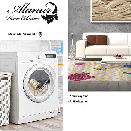 Dekoreko Kaymaz Taban Djt Salon Halısı Star Pamuk Modern P1337