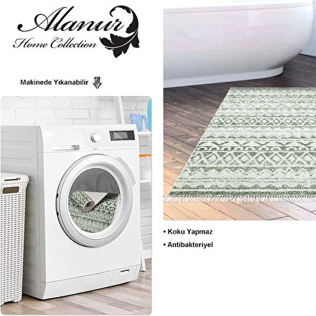 Dekoreko Kaymaz Taban Djt Banyo Halısı Trend Saçaklı İskandinav F5078