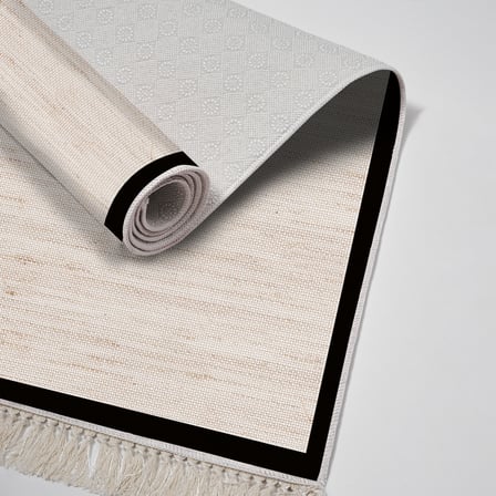 Alanur Home Kaymaz Taban Djt Banyo Mutfak Salon Halı  Trend Saçaklı Dokuma Desen E5007
