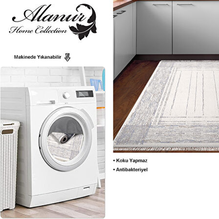 Dekoreko Kaymaz Taban Djt Mutfak Halısı Star Pamuk Saçaklı Modern M5076