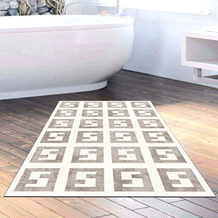 Dekoreko Kaymaz Taban Djt Banyo Halısı Yıldız Deri Modern 606M